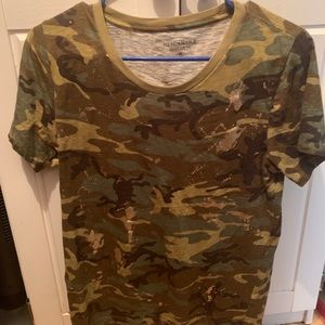 J. Crew camo tshirt with gold accents